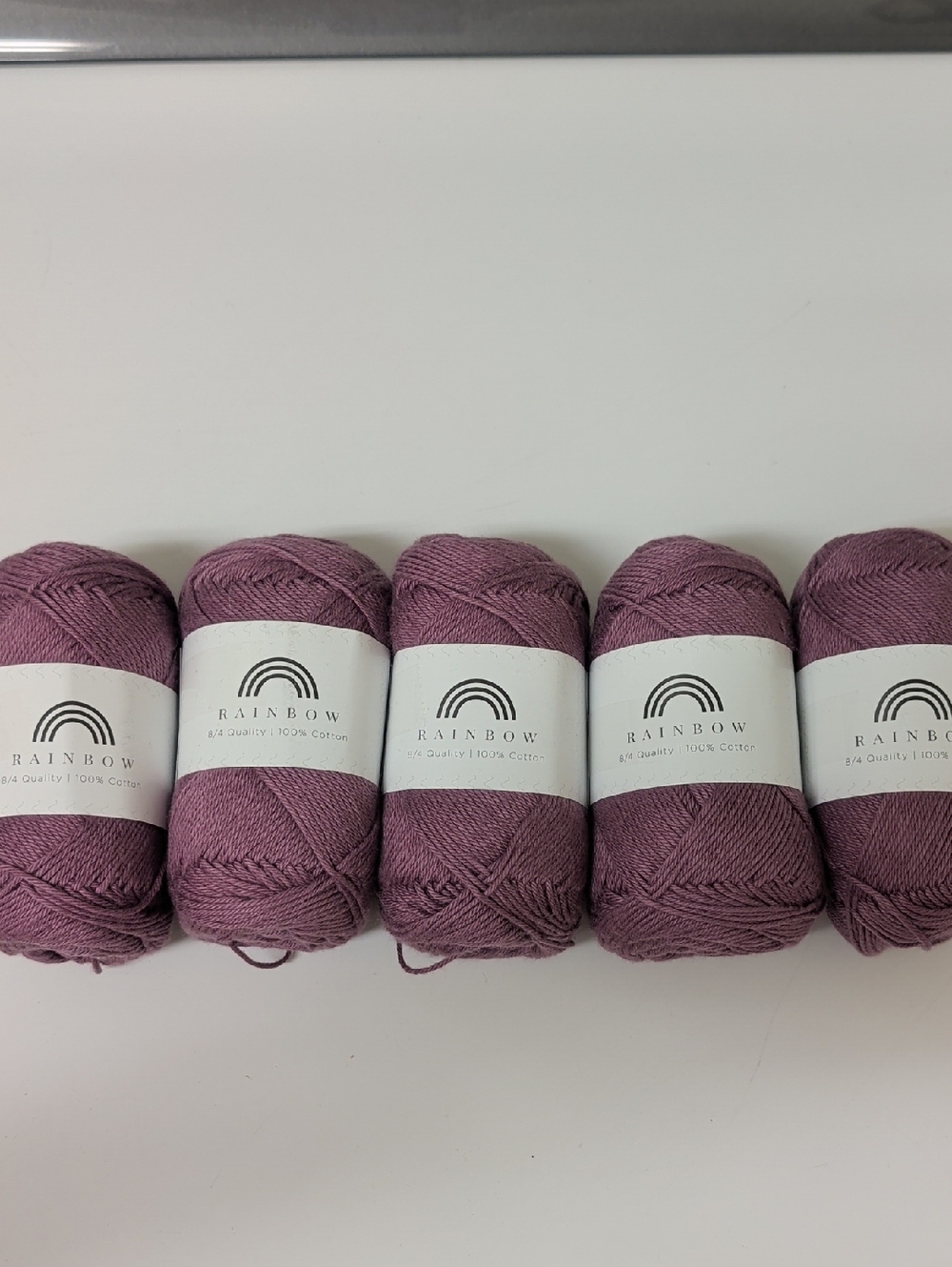 Rainbow Dusty Mauve Cotton Yarn Skeins